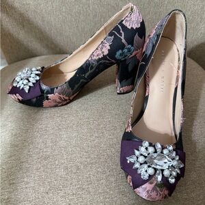 Kelly & Katie Black and Pink Floral Heels